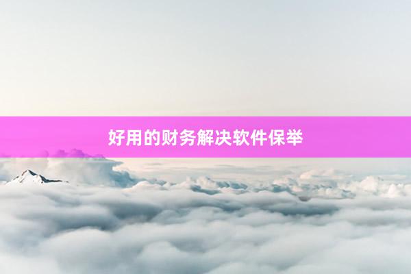 好用的财务解决软件保举